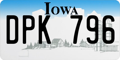 IA license plate DPK796