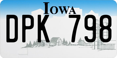 IA license plate DPK798
