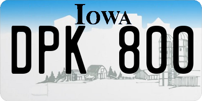 IA license plate DPK800