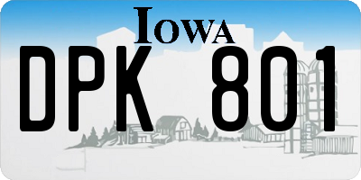 IA license plate DPK801