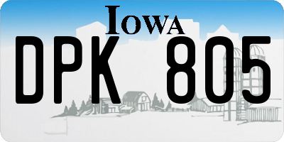 IA license plate DPK805