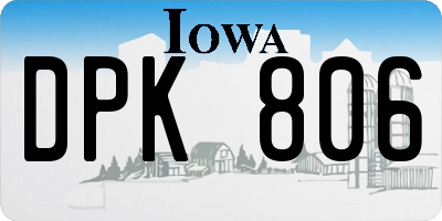 IA license plate DPK806