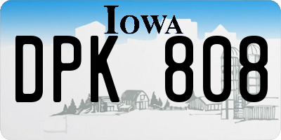 IA license plate DPK808