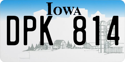 IA license plate DPK814