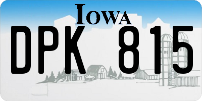 IA license plate DPK815