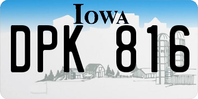 IA license plate DPK816
