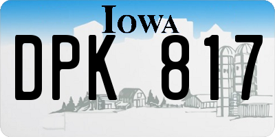 IA license plate DPK817