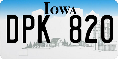 IA license plate DPK820