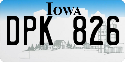 IA license plate DPK826
