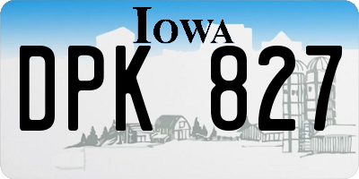IA license plate DPK827