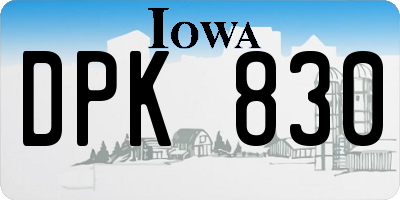 IA license plate DPK830