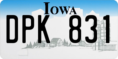 IA license plate DPK831
