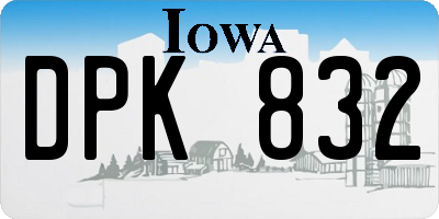 IA license plate DPK832