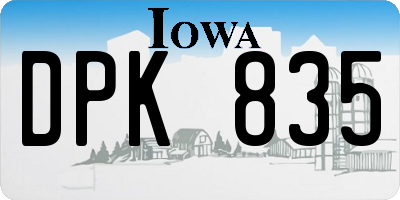 IA license plate DPK835