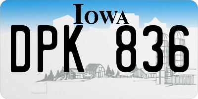 IA license plate DPK836