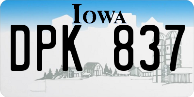 IA license plate DPK837