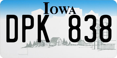 IA license plate DPK838
