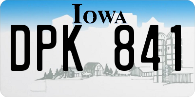 IA license plate DPK841