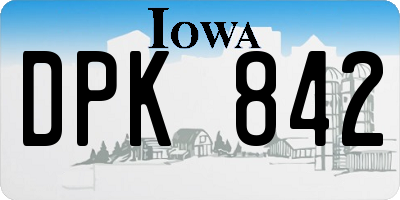 IA license plate DPK842