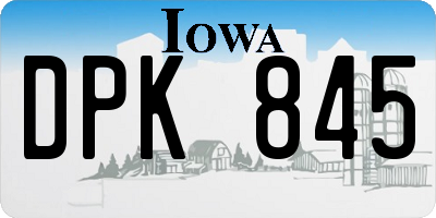 IA license plate DPK845