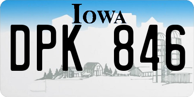 IA license plate DPK846