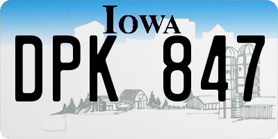 IA license plate DPK847