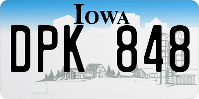 IA license plate DPK848