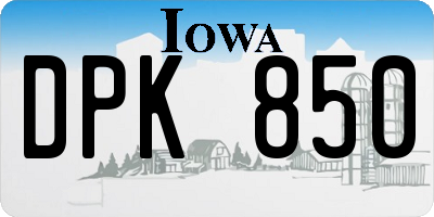 IA license plate DPK850