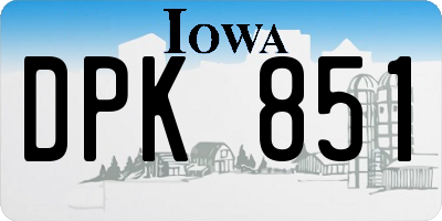 IA license plate DPK851