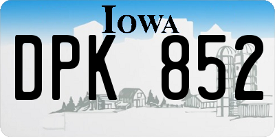 IA license plate DPK852