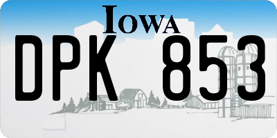 IA license plate DPK853