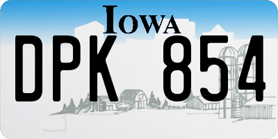 IA license plate DPK854
