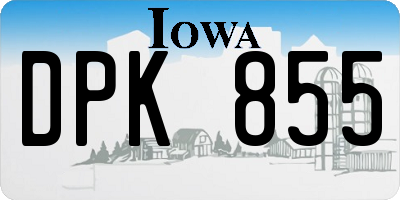 IA license plate DPK855