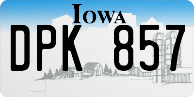 IA license plate DPK857