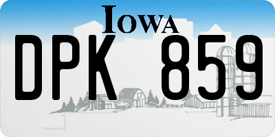 IA license plate DPK859