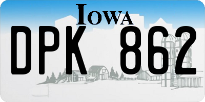 IA license plate DPK862