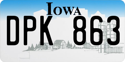 IA license plate DPK863