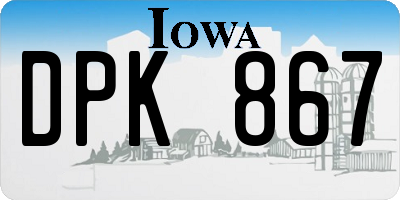IA license plate DPK867