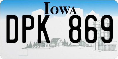 IA license plate DPK869