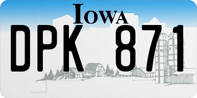 IA license plate DPK871