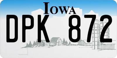 IA license plate DPK872