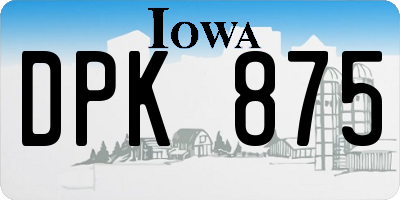 IA license plate DPK875