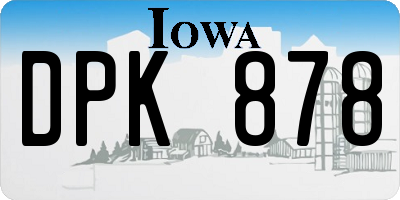 IA license plate DPK878