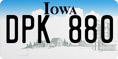 IA license plate DPK880
