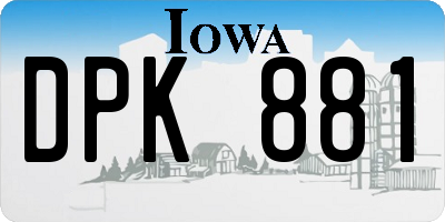 IA license plate DPK881