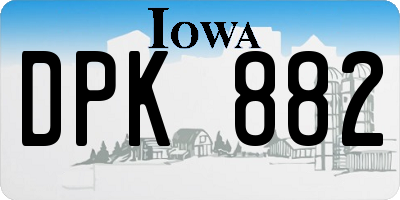 IA license plate DPK882