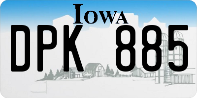 IA license plate DPK885