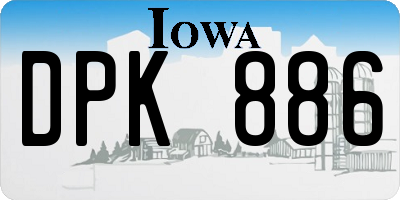 IA license plate DPK886