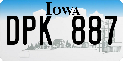 IA license plate DPK887