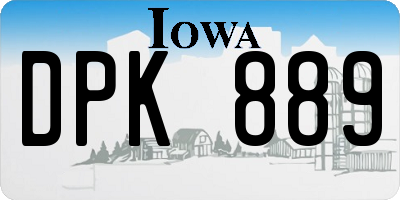 IA license plate DPK889
